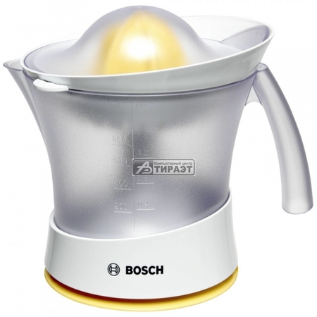 Соковыжималка для цитрусовых Bosch  MCP 3500N (25Вт, 0.8л, импульсный режим, реверс) White/Yellow купить по самой низкой цене