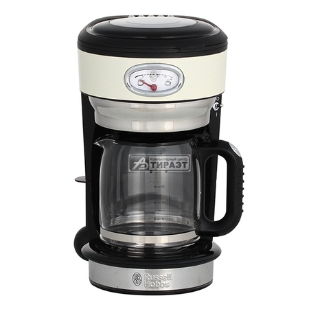 Кофеварка Russell Hobbs Retro Vintage Cream (21702-56) фильтрационная (капельная), 1000Вт,1.25л, кофе-молотый) купить по самой низкой цене