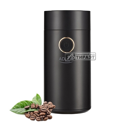 Кофемолка Adler AD 4446bg (ротационный нож, 150Вт, вместимость 75г) black/gold купить по самой низкой цене