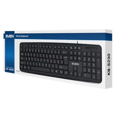 Клавиатура SVEN  KB-S230 USB, Black, 104кл. купить по самой низкой цене