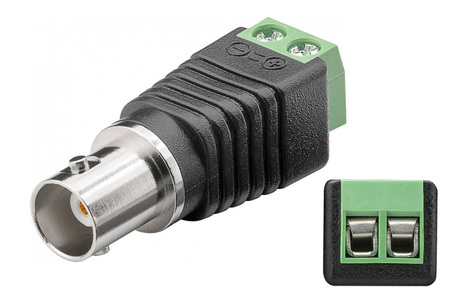 Переходник (Video Balun Adapter) 12V DC BNC Male female Connector Coax CAT5 (BNC-Female) 1шт. купить по самой низкой цене