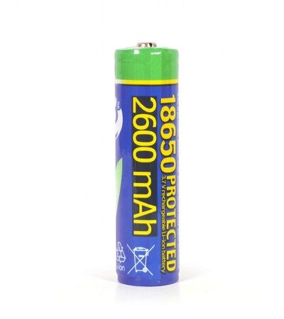 Аккумулятор 18650 (EG-BA-18650/2600) Li-ion, встроенная защита, размеры 19.5х70.5мм, 3,7В, 2600мАч купить по самой низкой цене
