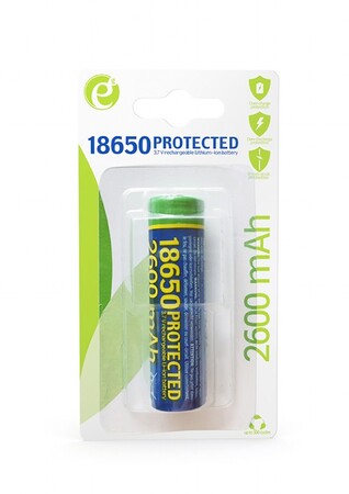 Аккумулятор 18650 (EG-BA-18650/2600) Li-ion, встроенная защита, размеры 19.5х70.5мм, 3,7В, 2600мАч купить по самой низкой цене