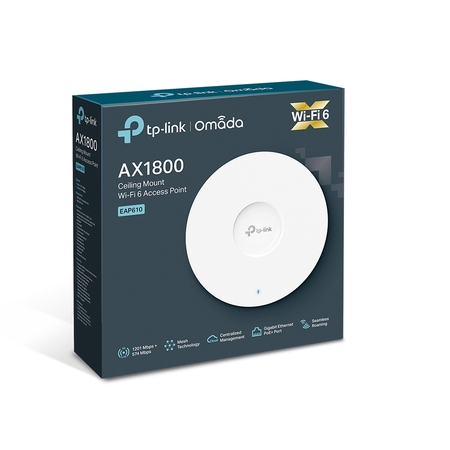 Точка доступа потолочная Wi-Fi 6, TP-LINK (EAP610) 802.11ax, 2.4/5ГГц, 574/1201Мбит/с, PoE+, 1p Glan купить по самой низкой цене
