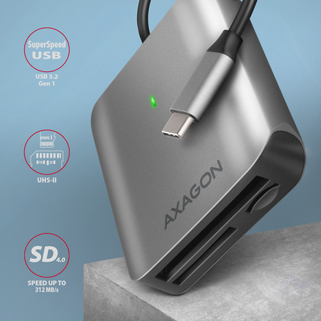 Картридер AXAGON (CRE-S3C) внеш.,  USB 3.2 Gen 1,  SD, microSD, CF, 15см купить по самой низкой цене