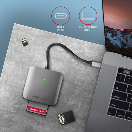 Картридер AXAGON (CRE-S3C) внеш.,  USB 3.2 Gen 1,  SD, microSD, CF, 15см купить по самой низкой цене