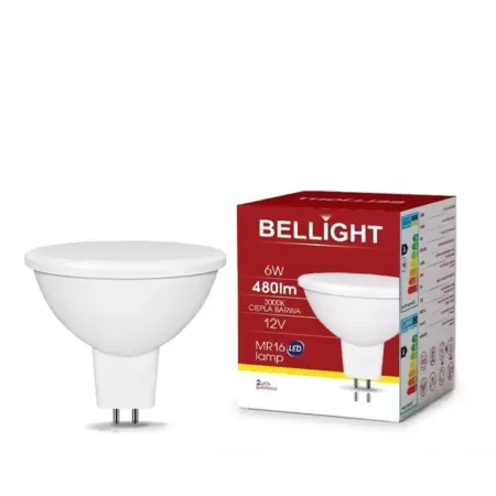 Лампа светодиодная BELLIGHT MR16, 12V, 6W, 3000K, GU5.3 купить по самой низкой цене