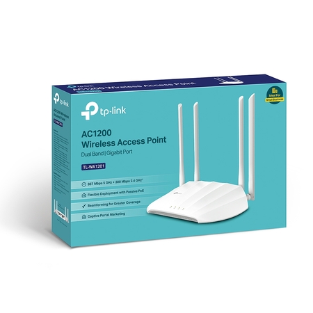 Точка доступа Wi-Fi TP-LINK (TL-WA1201) 1p*GLan PoE, 802.11b/g/n/ac, 2.4ГГц 300Мбит/с/5ГГц 867Мбит/с купить по самой низкой цене