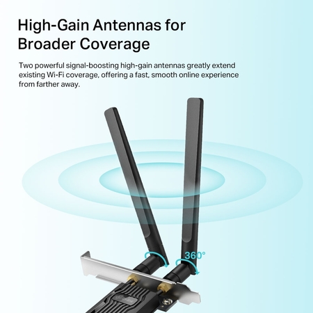Адаптер PCI-E TP-Link (Archer TX20E) AX1800, Wi-Fi 6, Bluetooth 5.2, 2.4/5ГГц купить по самой низкой цене
