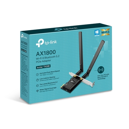Адаптер PCI-E TP-Link (Archer TX20E) AX1800, Wi-Fi 6, Bluetooth 5.2, 2.4/5ГГц купить по самой низкой цене