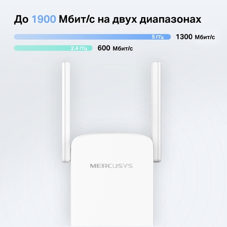 Усилитель беспровод.сигнала WiFi (репитер) AC1900 MERCUSYS (ME50G) 5/2.4ГГц 1300/600Мбит/с, 1p*GLan купить по самой низкой цене