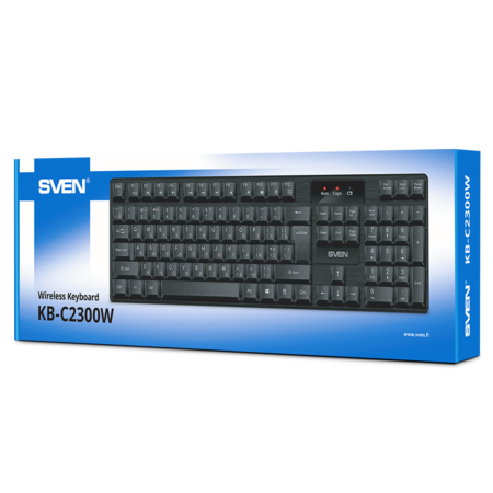 Клавиатура SVEN  KB-C2300W USB, беспроводная, Black, 104кл. купить по самой низкой цене