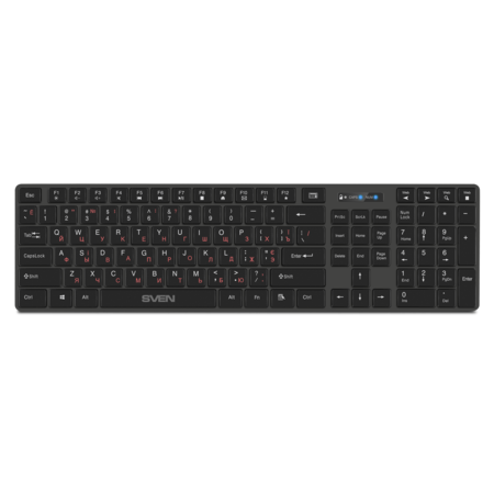 Клавиатура SVEN KB-E5300W USB, беспроводная, Black, 109кл. купить по самой низкой цене