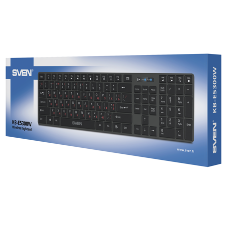 Клавиатура SVEN KB-E5300W USB, беспроводная, Black, 109кл. купить по самой низкой цене