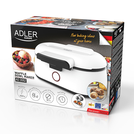 Вафельница ADLER AD-3062  1000-1400Вт, антипригарное покрытие купить по самой низкой цене