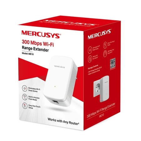 Усилитель беспровод.сигнала WiFi (репитер) MERCUSYS (ME10) 2.4ГГц 300Мбит/с, 1p*10/100 Мбит/с купить по самой низкой цене