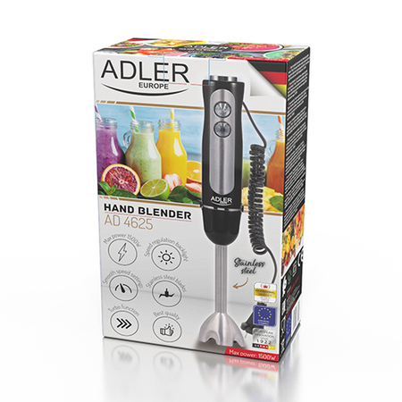 Блендер Adler AD 4625b (погружн, 850W, 5 скоростей, импульсный режим) Black купить по самой низкой цене