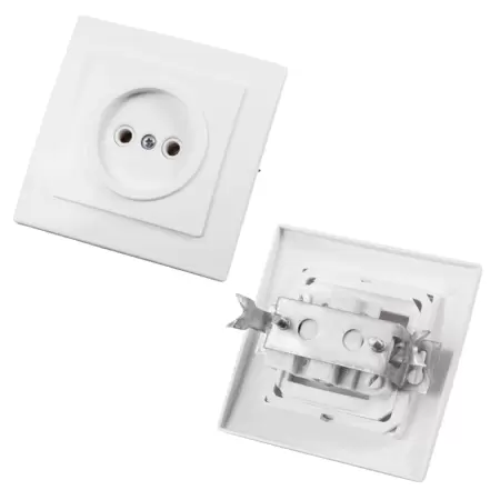 Розетка  электрическая без заземления внутренняя RS 16-131-Б (пластик) (БелТИЗ) купить по самой низкой цене