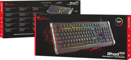 Клавиатура Genesis Rhod 400 RGB US LAYOUT BACKLIGHT USB Black (NKG-0993) купить по самой низкой цене