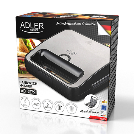 Бутербродница ADLER AD 3079 (750-1200Вт  black) купить по самой низкой цене