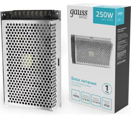 Блок питания Gauss Basic 12V 250W IP20  (BT507) купить по самой низкой цене