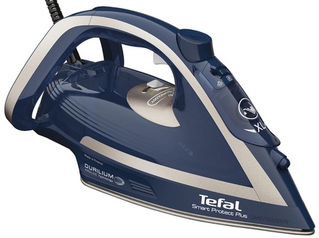 Утюг Tefal Smart Protect Plus FV6872E0 (синий, 2800Вт  антипригарн. покрытием, вертикаль.отпариван.) Уценка! купить по самой низкой цене