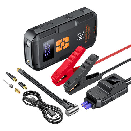 Пусковое устройство (бустер) для автомобиля Hoco QS2  8000 mAh Max ток запуска 800A/Компрессор 10.3 Бар купить по самой низкой цене