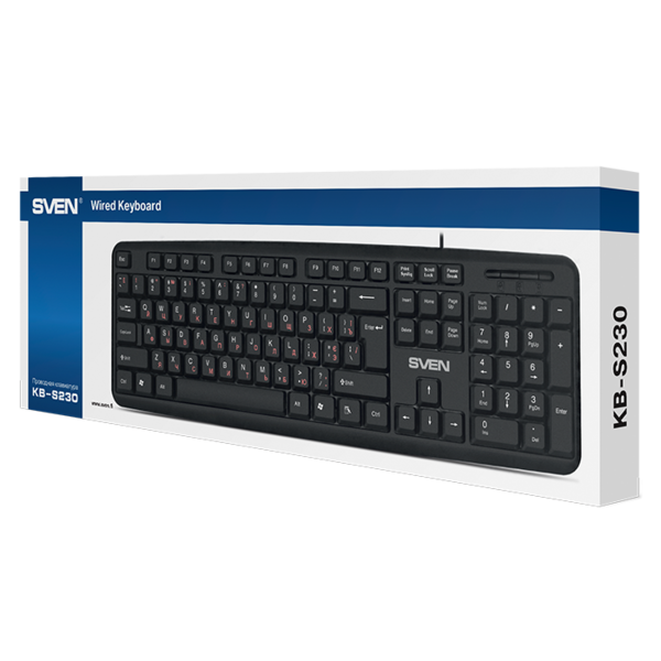Клавиатура SVEN  KB-S230 USB, Black, 104кл. купить по самой низкой цене