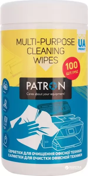 Салфетки чистящие для оргтехники PATRON,туба 100шт.,(F3-028) влажные купить по самой низкой цене