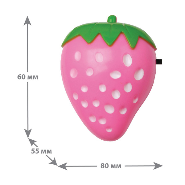 Светильник светодиодный ночник Camelion (NL-180  'Клубника')  220В, 0.5Вт, выключатель (12536) купить по самой низкой цене
