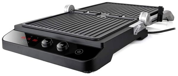 Гриль настольный электрический Black&Decker BXGR2000E (2000Вт, термостат, таймер., съемные пластины+доп. гладк купить по самой низкой цене
