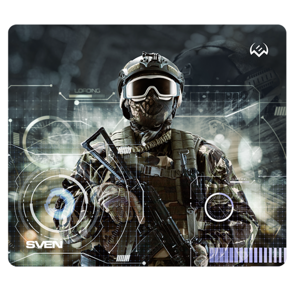 Коврик SVEN MP-G01S Soldier (коврик д/опт. мыши, резина/ткань, 230х200х2мм) купить по самой низкой цене