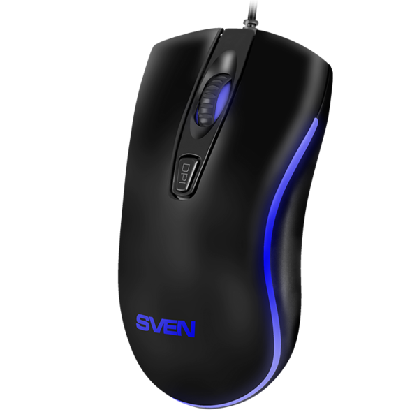 Мышь SVEN RX-530S, 3+1кн., 800/1000/1200dpi, USB, Black, динамическая подсветка купить по самой низкой цене