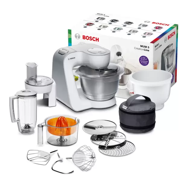 Кухонный комбайн Bosch MUM58243 (1000Вт, цитрус-пресс, блендр, тестомес 3,9л. чаша, терка) купить по самой низкой цене