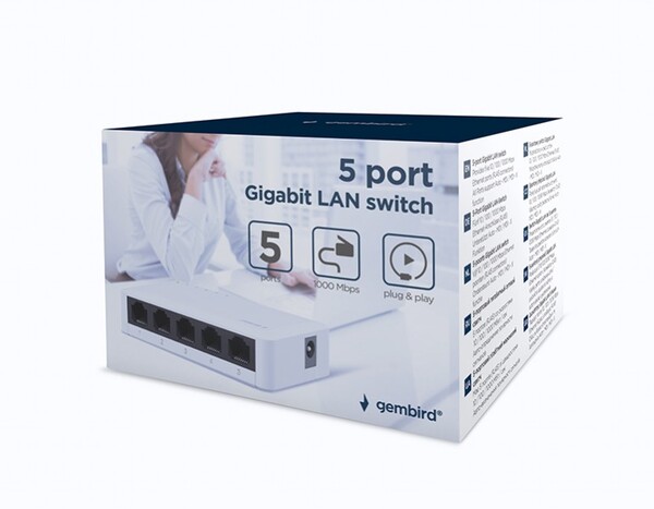 SWITCH Gembird (NSW-G5-01) 5-port 10/100/1000Мбит/сек купить по самой низкой цене