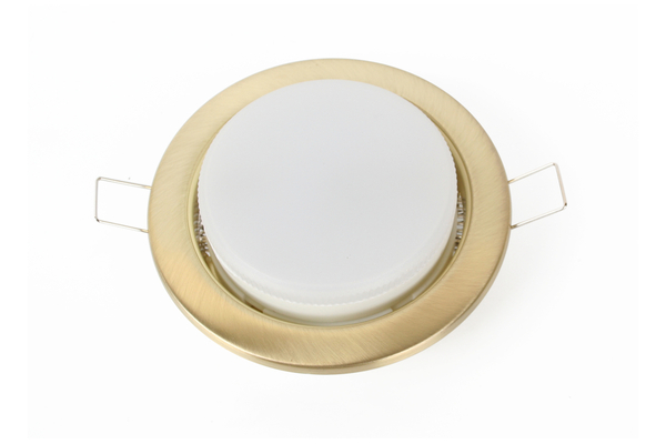 Светильник встраиваемый цокольный Ultraflash GX-53-05 (Металл, матовое золото, 220В, IP20, max 20W)    (14059) купить по самой низкой цене