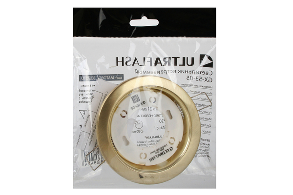 Светильник встраиваемый цокольный Ultraflash GX-53-05 (Металл, матовое золото, 220В, IP20, max 20W)    (14059) купить по самой низкой цене