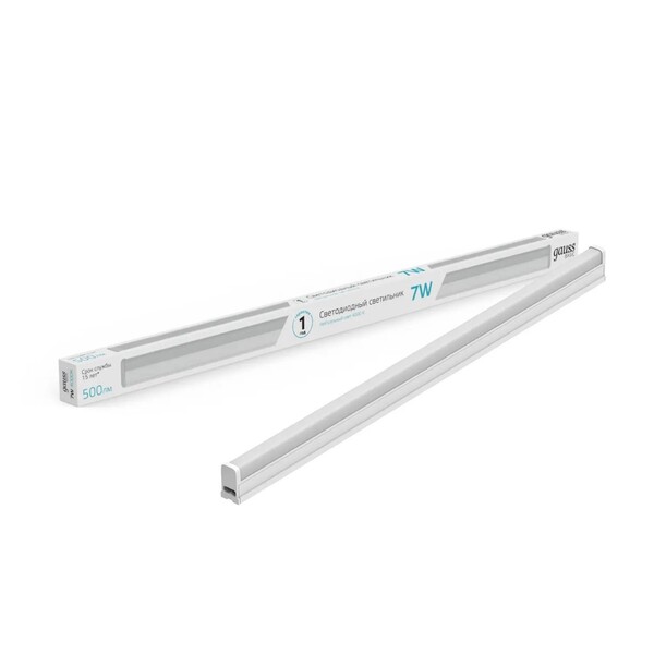 Светильник линейный LED GAUSS TL Basic матовый, 7W, 4000K, 563*22*33, 500лм, (930411207), IP20 купить по самой низкой цене