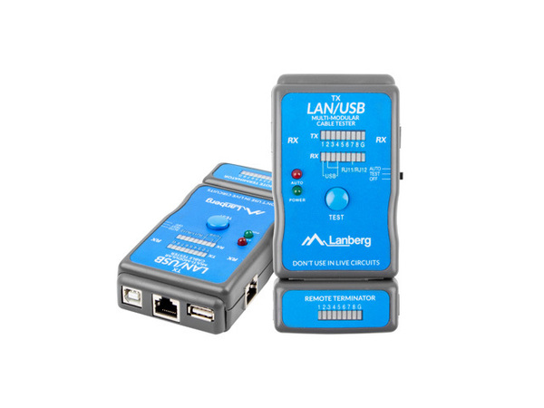Тестер кабельный RJ-45 / RJ-11 / RJ-12 / USB  LANBERG (NT-0403) купить по самой низкой цене