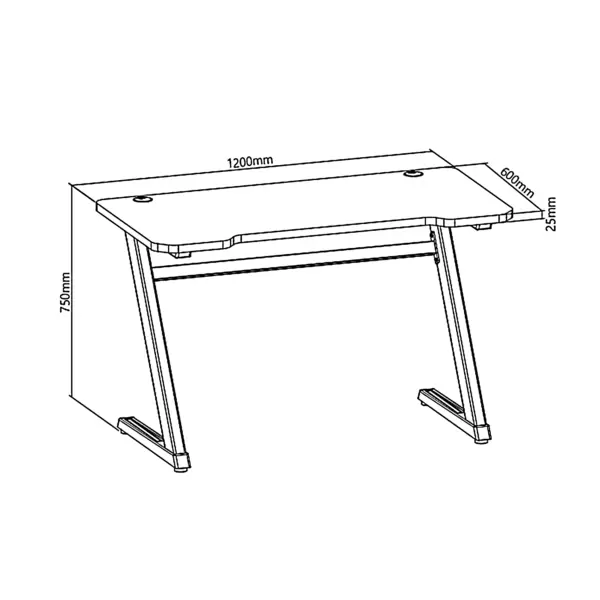 Стол компьютерный игровой Maclean Black NanoRS Gaming Desk RS120 (60*120см, высота 75см) купить по самой низкой цене