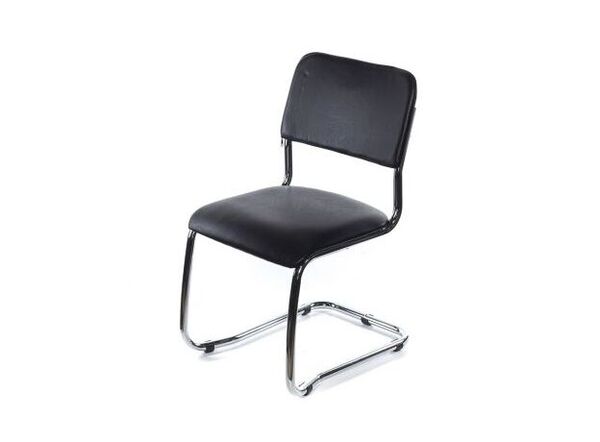 Стул КВЕСТ ХРОМ (кожзаменитель, металлический хромированный каркас, черный) 012835 купить по самой низкой цене