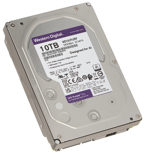 HDD SATA3 10TB Western Digital Purple WD101PURP (256Mb, 7200rpm) купить по самой низкой цене