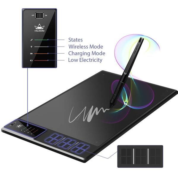 Планшет графич. HUION Inspiroy WH1409 V2 (8192 уровней нажатия, 5080lpi, 13.8x8.6', ручка PW500, USB-C) купить по самой низкой цене