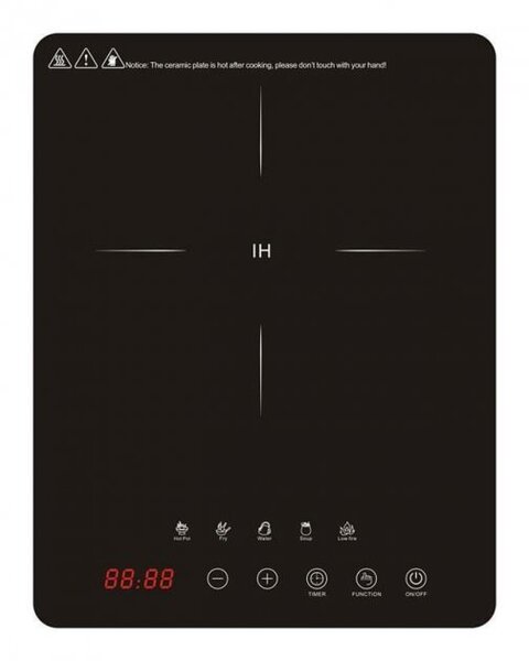 Плита электрическая настольная индук Vivax HPI-2000TP (2000Вт, 1конф, з/стекло, сенсорн.упр.) чёрн. 0001192141 купить по самой низкой цене