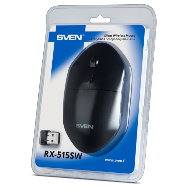 Мышь SVEN RX-515SW беспроводная 2.4GHz, USB, 3+1кн., 800/1200/1600dpi, black купить по самой низкой цене