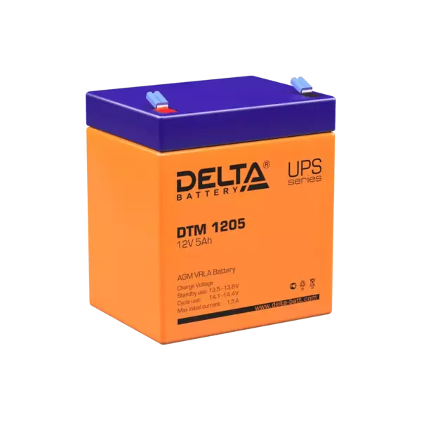 Батарея аккумуляторная DELTA серии DTM (DTM 1205) 12V, 5Ah, VRLA cвинцово-кислотный, AGM, клеммы Faston 4.8мм купить по самой низкой цене