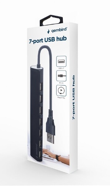 HUB  7PORT USB 2.0 UHB-U2P7-04  black купить по самой низкой цене