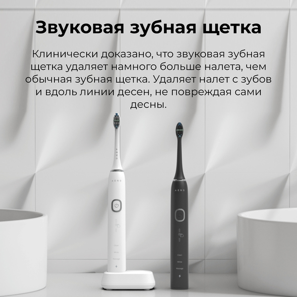Щетка зубная электрич. AENO DB3 (ADB0003) питание аккум., для взрослых, футляр, 4 насадки купить по самой низкой цене