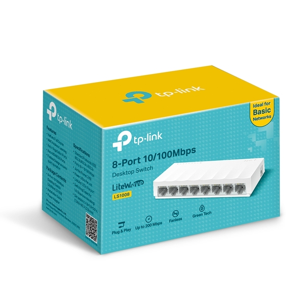 SWITCH TP-LINK LS1008 8портов (8*10/100Мбит/с, пластик.корпус) купить по самой низкой цене