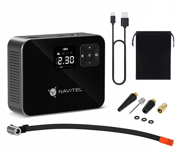 Компрессор портативный воздушный NAVITEL (AIR 15 AL) аккум.8.4V/2000mAh, макс.8.27бар, цифровой манометр, USB купить по самой низкой цене